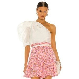 Sabina Musayev Monica Top Off White Puff Sleeve XS NWOT $158